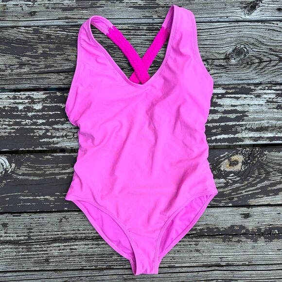 Marilyn Monroe One Piece Swimsuit Womens Medium Pink Braided Pool Beach Barbie - Picture 1 of 13